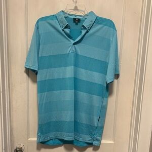 AG Green Label Golf Men's Hanson Blue Striped Polo Shirt New Without Tags Med